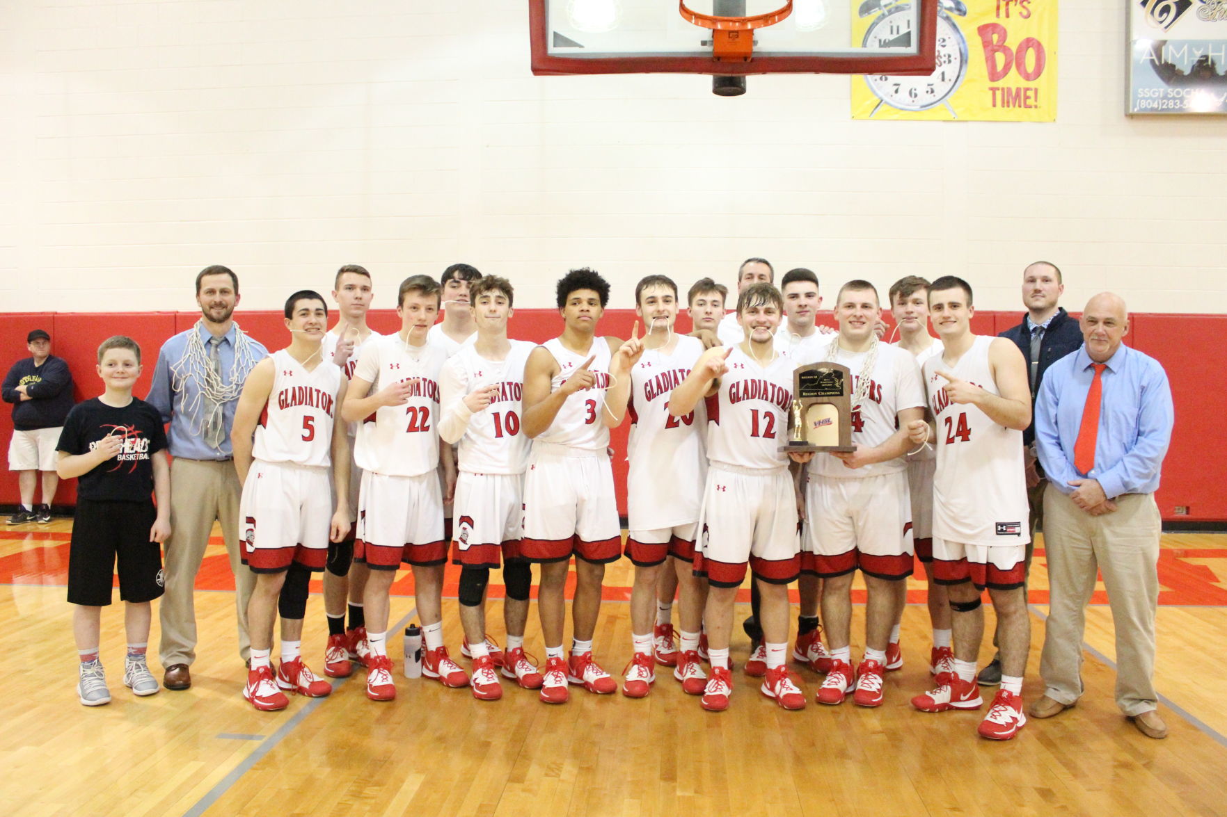 Riverheads boys basketball Region 1B championship win